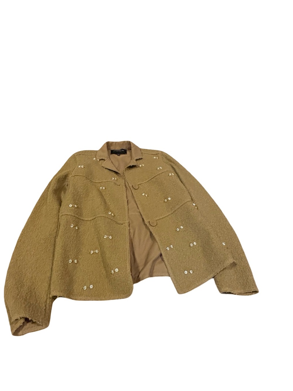 Lafayette 148 New York Jacket - Camel Teddy Bear Wool Blazer - virgin wool pearl - Picture 2 of 8